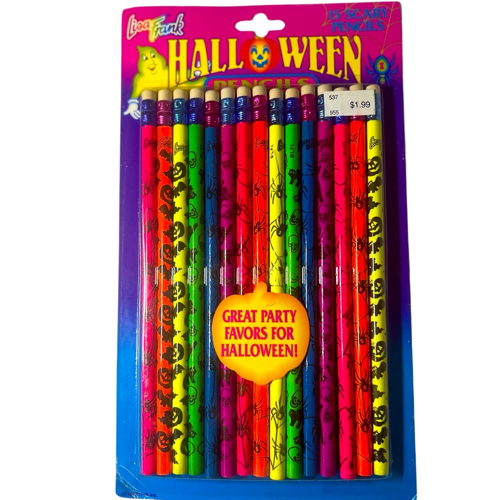 Vintage 1990’s Lisa Frank 15 Halloween Multicolor Scary Pencils. New with Tags
